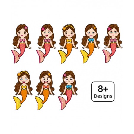 24 Pack Make a Face Stickers - Make Your Own Sticker Mermaid Sticker for Kids Girls DIY Make Creative Mermaids Princess Face ...