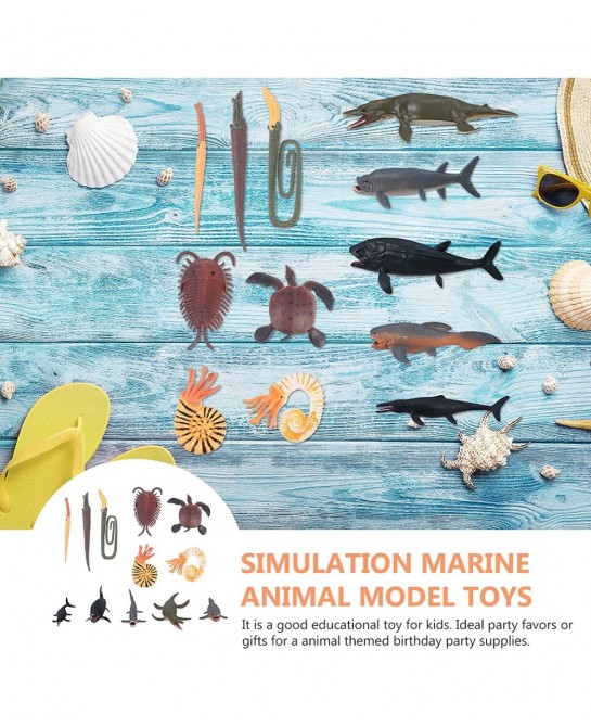 12pcs Cambrian Sea Creature Animal Figurines Plastic Ancient Marine Animal Toy Figures Prehistoric Educational Learning Toys ...