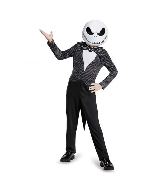 Disney Jack Skellington Nightmare Before Christmas Boys' Costume Black Medium (7-8) & Stitched Child Tights Black and White O...