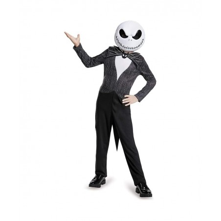 Disney Jack Skellington Nightmare Before Christmas Boys' Costume Black Medium (7-8) & Stitched Child Tights Black and White O...