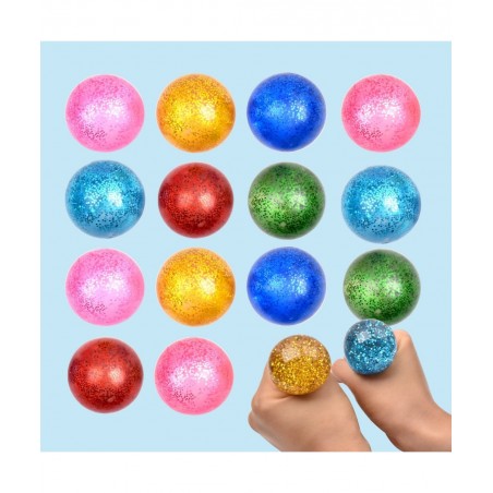 14Pack Stress Ball Set Fidget Toys for Kids and Adults - Sensory Ball Squishy Balls with Gold Powder Water Beads Anxiety Reli...