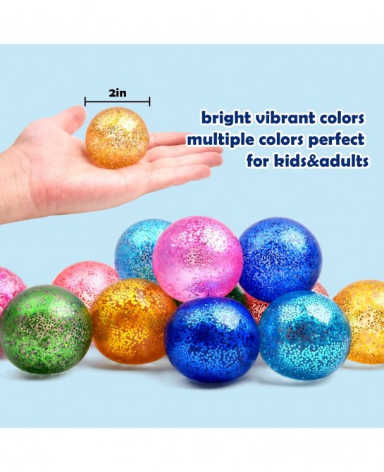 14Pack Stress Ball Set Fidget Toys for Kids and Adults - Sensory Ball Squishy Balls with Gold Powder Water Beads Anxiety Reli...