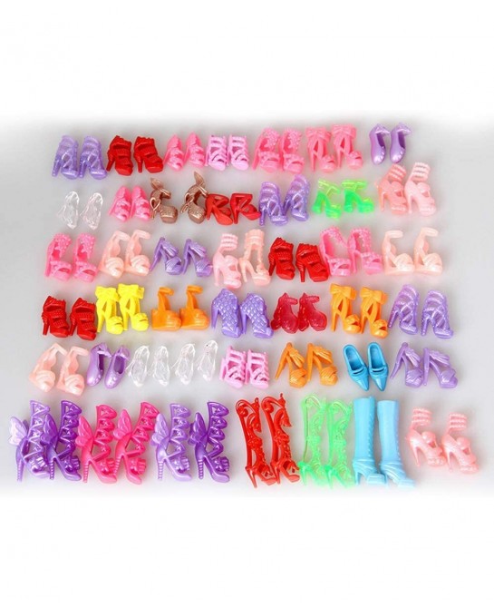 10 Pairs Shoes for Barbie Dolls Barbie Doll Shoes Set Different Assorted Colors High Heeled Shoes Sandals Boots Flat Shoes Ac...