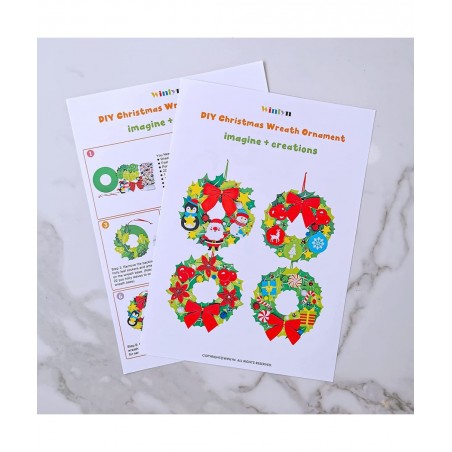 12 Sets Christmas Craft Kits DIY Christmas Wreath Ornaments Decorations Art Sets Snowman Santa Penguin Holly Leaf Christmas F...
