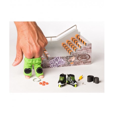 Grip and Tricks - White Freestyle Inline Finger Skates with Finger Roller Skates Tools and Mini Fingerboards Accessories - Pa...