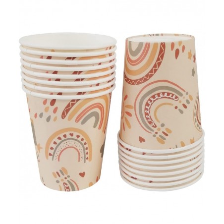 Boho Rainbow Party Pack Serves 16 Guest -Including Dinner Plates Luncheon Napkins and Cups Supply Tableware Set Kit for Boho ...