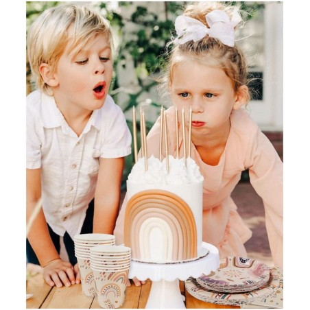 Boho Rainbow Party Pack Serves 16 Guest -Including Dinner Plates Luncheon Napkins and Cups Supply Tableware Set Kit for Boho ...