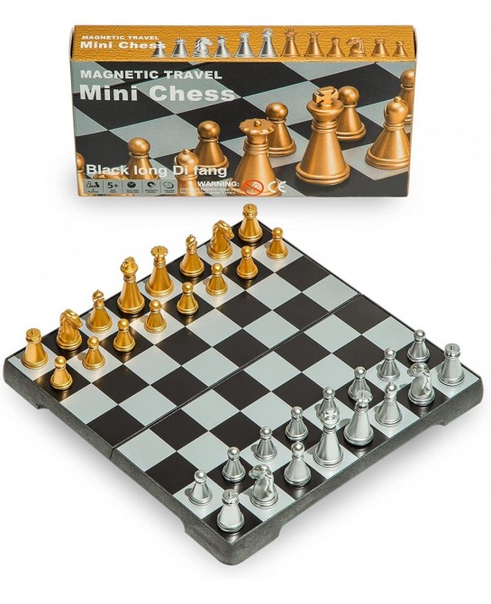 Travel Magnetic Chess Mini Set (6.3 inches)-Compact Foldable Educational Board Game $23.93 Travel Games