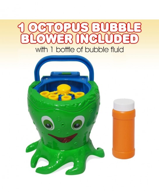 Octopus Bubble Machine for Kids Includes 1 Bubbles Blowing Toy with Carry Handle and 1 Bottle of Solution Fun Summer Outdoor ...
