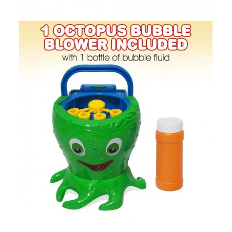 Octopus Bubble Machine for Kids Includes 1 Bubbles Blowing Toy with Carry Handle and 1 Bottle of Solution Fun Summer Outdoor ...