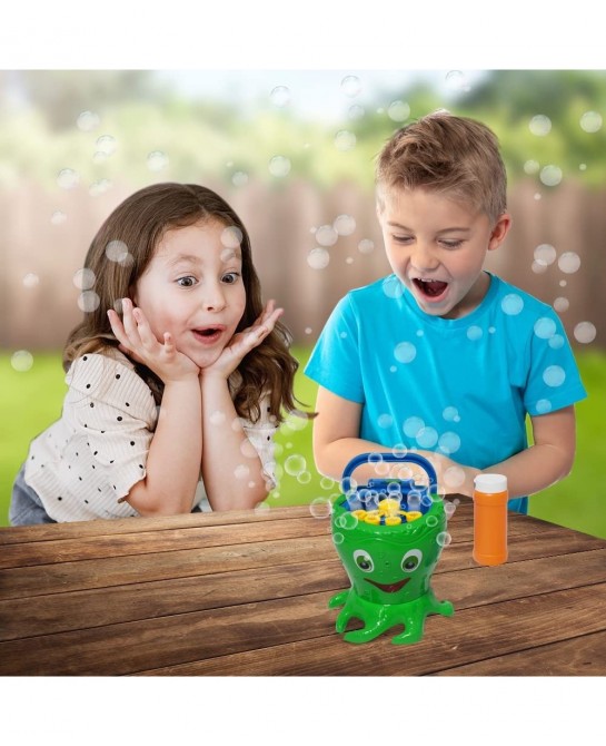 Octopus Bubble Machine for Kids Includes 1 Bubbles Blowing Toy with Carry Handle and 1 Bottle of Solution Fun Summer Outdoor ...