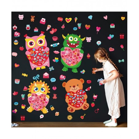 Valentine's Day Craft Kits 1.8FT DIY Love Bear Owl Dinosaur Monster Craft Kit for Kids Valentine Crafts Wall Hanging Decorati...