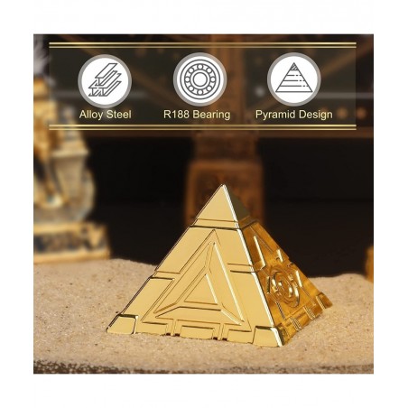 Pyramid Fidget Spinner Desk Decor Toy for Kids Adults Metal Golden Fingertip Gyro Christmas Birthday Gift Party Favor Classro...