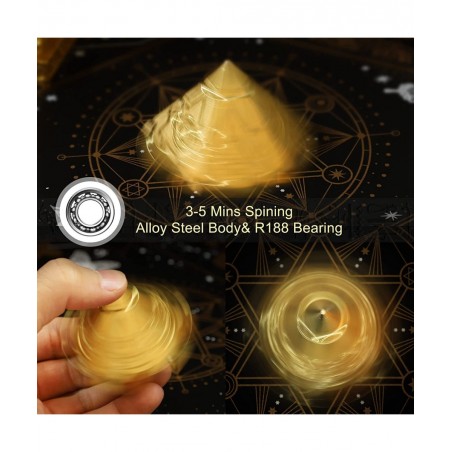 Pyramid Fidget Spinner Desk Decor Toy for Kids Adults Metal Golden Fingertip Gyro Christmas Birthday Gift Party Favor Classro...