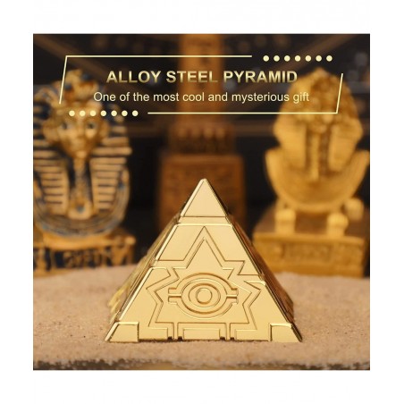 Pyramid Fidget Spinner Desk Decor Toy for Kids Adults Metal Golden Fingertip Gyro Christmas Birthday Gift Party Favor Classro...