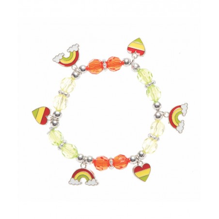 FE111 Rainbow Charm Bracelet Kits - Pack of 3 Perfect for Kids Jewelry Making Activities Bead Art Activities or Party Craftin...