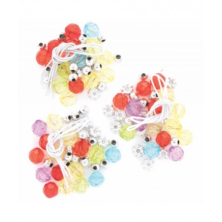 FE111 Rainbow Charm Bracelet Kits - Pack of 3 Perfect for Kids Jewelry Making Activities Bead Art Activities or Party Craftin...