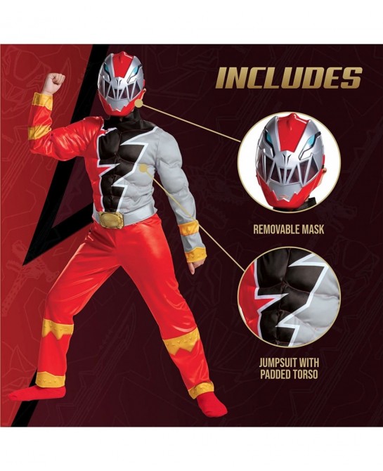 Kids Power Rangers Dino Fury Red Ranger Costume $42.76 Kids' Costumes