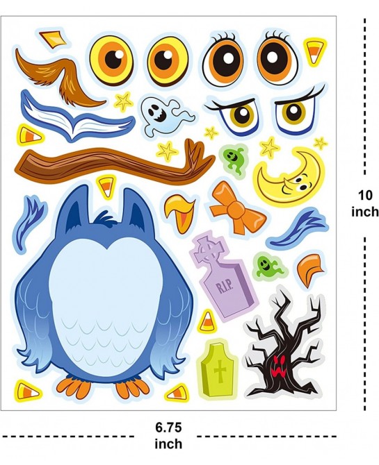 40 PCS Make-a-face Sticker Sheets Make Your Own Halloween Characters Mix and Match Sticker Sheets with Witch Frankenstein Gho...