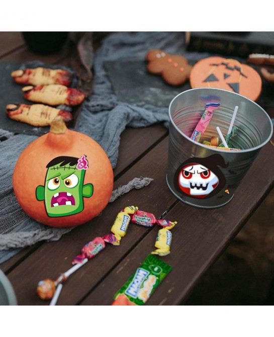40 PCS Make-a-face Sticker Sheets Make Your Own Halloween Characters Mix and Match Sticker Sheets with Witch Frankenstein Gho...
