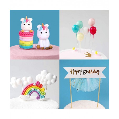 Unicorn Cake Topper Kit Cloud Rainbow Balloon Happy Birthday Banner Cake Decoration Pack of 12 For Boys Girls Kids Birthday $...