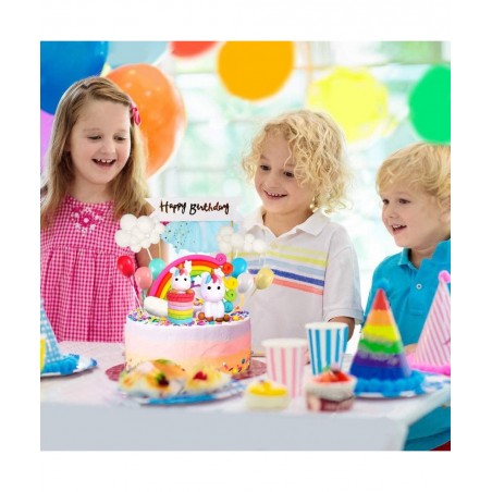 Unicorn Cake Topper Kit Cloud Rainbow Balloon Happy Birthday Banner Cake Decoration Pack of 12 For Boys Girls Kids Birthday $...