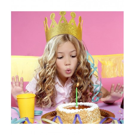 4 Pieces Gold Stretch Kids Crown Felt Glitter Birthday Crown Gold Felt Birthday Crown for Boys or Girls $17.92 Kids' Party Hats