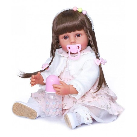 Reborn Baby Dolls Vinyl Full Body Tan Skin African American 22 inches Realistic Black Biracial Girl Reborn Toddler Doll Long ...