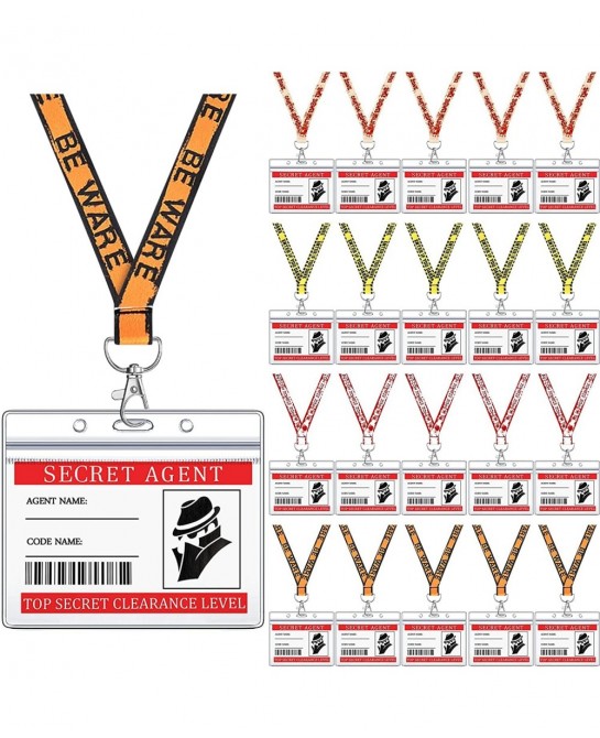 20 Set Halloween Secret Agent Name Tags Secret Agent Badges for Kids Detective Decorations Escape Room Party Favors with Lany...