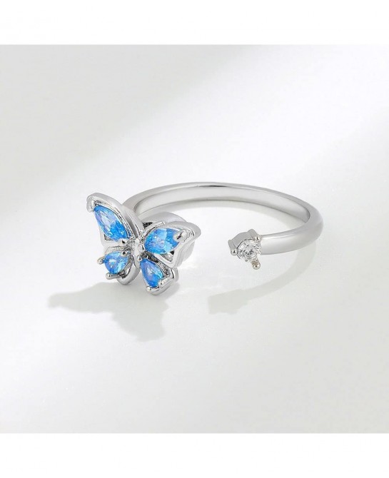 to My Granddaughter Butterfly Fidget Ring S925 Sterling Silver Adjustable Decompression Anti-Stress Anxiety Ring for Women Gi...