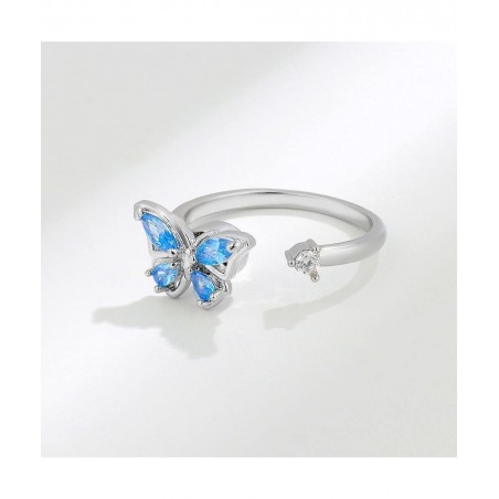to My Granddaughter Butterfly Fidget Ring S925 Sterling Silver Adjustable Decompression Anti-Stress Anxiety Ring for Women Gi...