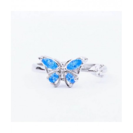to My Granddaughter Butterfly Fidget Ring S925 Sterling Silver Adjustable Decompression Anti-Stress Anxiety Ring for Women Gi...