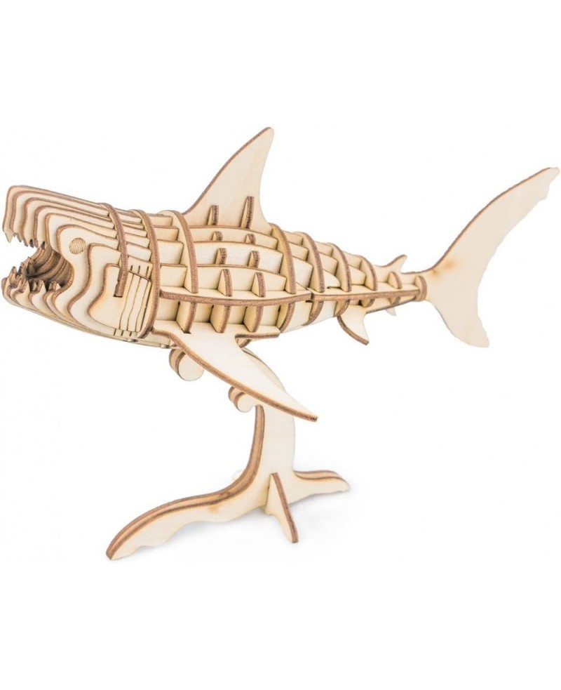 3D Wooden Puzzles Shark Model Craft Kit Desk Display for Adults and Teens to Build Educational STEM Toy Christmas/Birthday Gi...