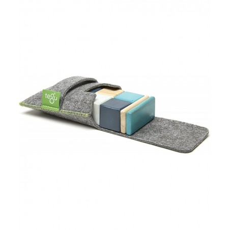 8 Piece Pocket Pouch Magnetic Wooden Block Set Blue $55.10 Toy Stacking Block Sets