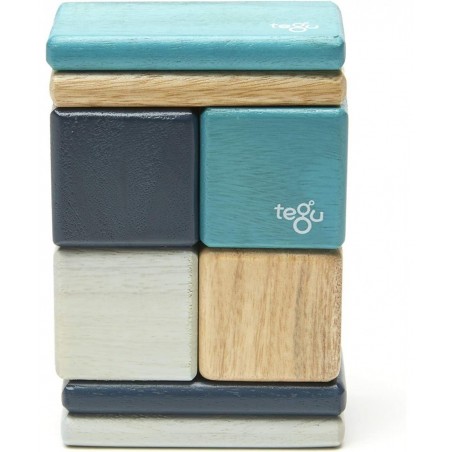 8 Piece Pocket Pouch Magnetic Wooden Block Set Blue $55.10 Toy Stacking Block Sets