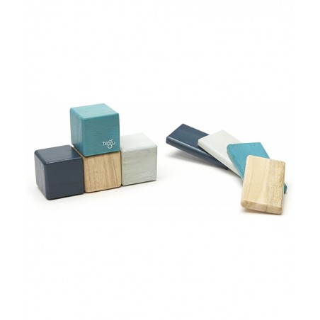 8 Piece Pocket Pouch Magnetic Wooden Block Set Blue $55.10 Toy Stacking Block Sets
