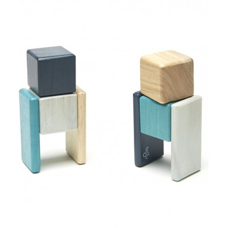 8 Piece Pocket Pouch Magnetic Wooden Block Set Blue $55.10 Toy Stacking Block Sets