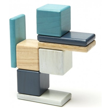 8 Piece Pocket Pouch Magnetic Wooden Block Set Blue $55.10 Toy Stacking Block Sets