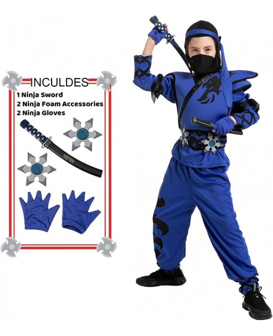 Kids Birdy Blue Ninja Costume with Accessories for Boys Halloween Costume Themed Parties $35.46 Kids' Costumes