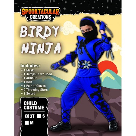 Kids Birdy Blue Ninja Costume with Accessories for Boys Halloween Costume Themed Parties $35.46 Kids' Costumes
