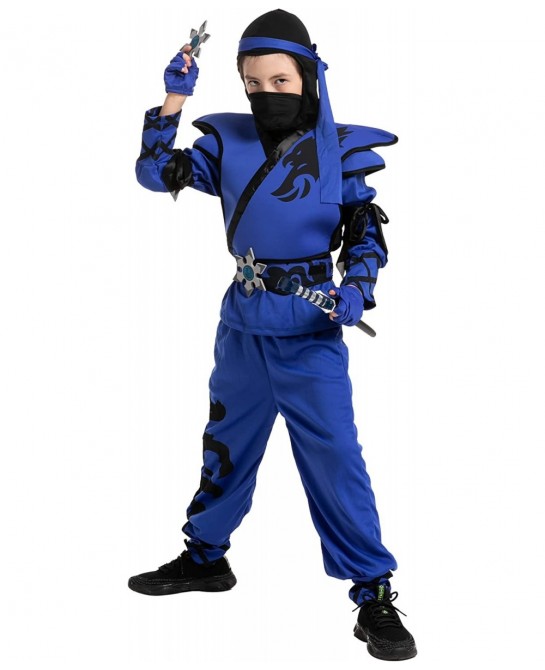 Kids Birdy Blue Ninja Costume with Accessories for Boys Halloween Costume Themed Parties $35.46 Kids' Costumes