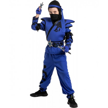 Kids Birdy Blue Ninja Costume with Accessories for Boys Halloween Costume Themed Parties $35.46 Kids' Costumes