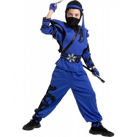 Kids Birdy Blue Ninja Costume with Accessories for Boys Halloween Costume Themed Parties $35.46 Kids' Costumes