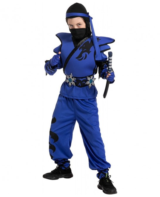 Kids Birdy Blue Ninja Costume with Accessories for Boys Halloween Costume Themed Parties $35.46 Kids' Costumes