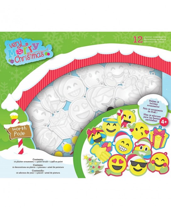 Very Merry Christmas Emoji Ornament Kit $18.80 Kids' Drawing & Writing Boards