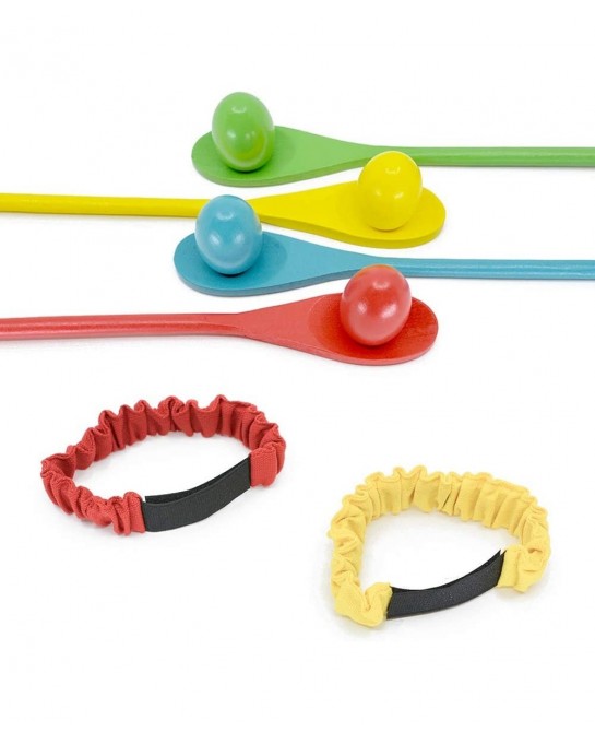 4 Players Outdoor Lawn Games Potato Sack Race Bags Egg and Spoon Race Games Legged Relay Race Bands Elastic Tie Rope for All ...