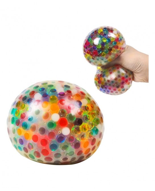 Stress Balls with Gel Water Beads - Jumbo Size (Colorful) - Anti-Stress ADHD Anxiety Relief Sensory Toy for Kids and Adults -...