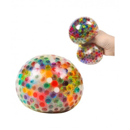 Stress Balls with Gel Water Beads - Jumbo Size (Colorful) - Anti-Stress ADHD Anxiety Relief Sensory Toy for Kids and Adults -...
