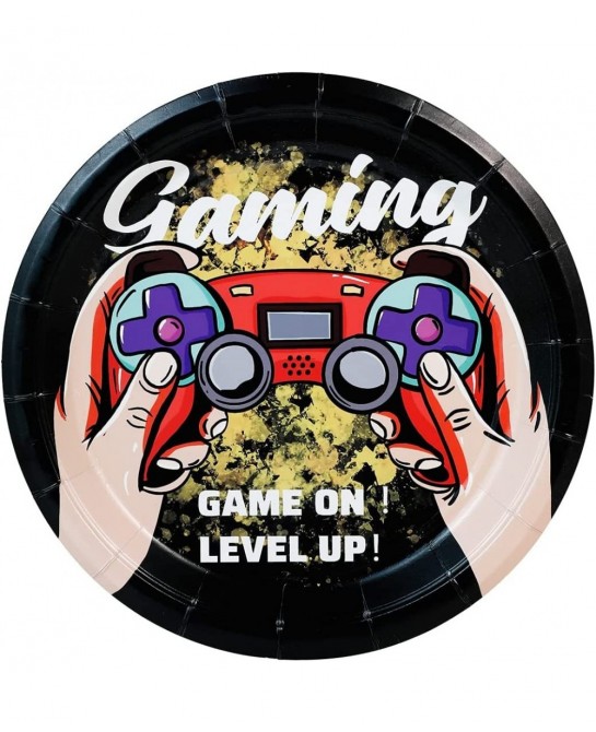 Video Game Birthday Party Supplies Set-16 Guest-Gaming Disposable Tableware Kit for boys Include gamer Paper Plates Cups Napk...