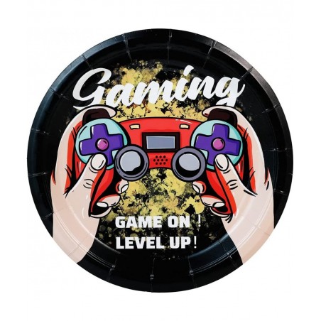 Video Game Birthday Party Supplies Set-16 Guest-Gaming Disposable Tableware Kit for boys Include gamer Paper Plates Cups Napk...